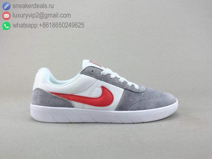 NIKE SB TEAM CLASSIC MEN LEATHER SKATE SHOES LOW GREY RED